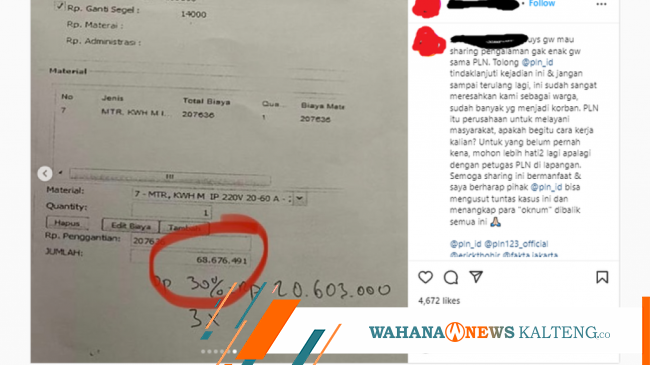 Viral Unggahan Pelanggan PLN Didenda Hingga Rp 68 Juta Karena Segel