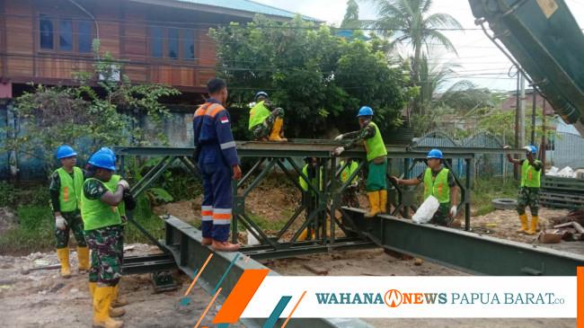 Pasca Banjir Kota Sorong Yonzipur 20 PPA Kerjasama Dengan Dinas PUPR