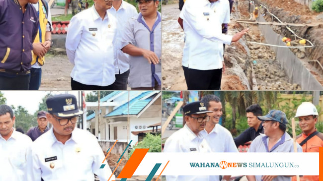 Supervisi Pelaksanaan Pembangunan Drainase Di Perdagangan Wakil Bupati