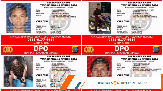 7 Anggota KPPS Di Tapteng Buron Polisi Resmi Terbitkan Surat DPO