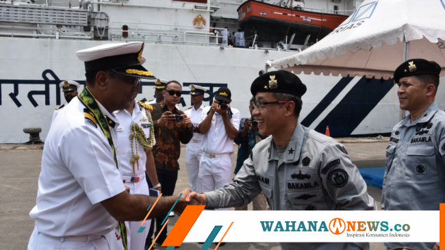 Bakamla Ri Sambut Kedatangan Kapal Indian Coast Guard Samudra Prahari