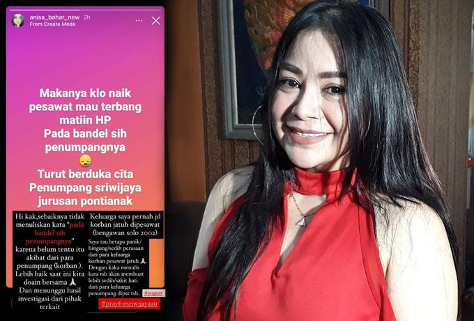 Salahkan Penumpang Sriwijaya Air, Anisa Bahar Dihujat Habis