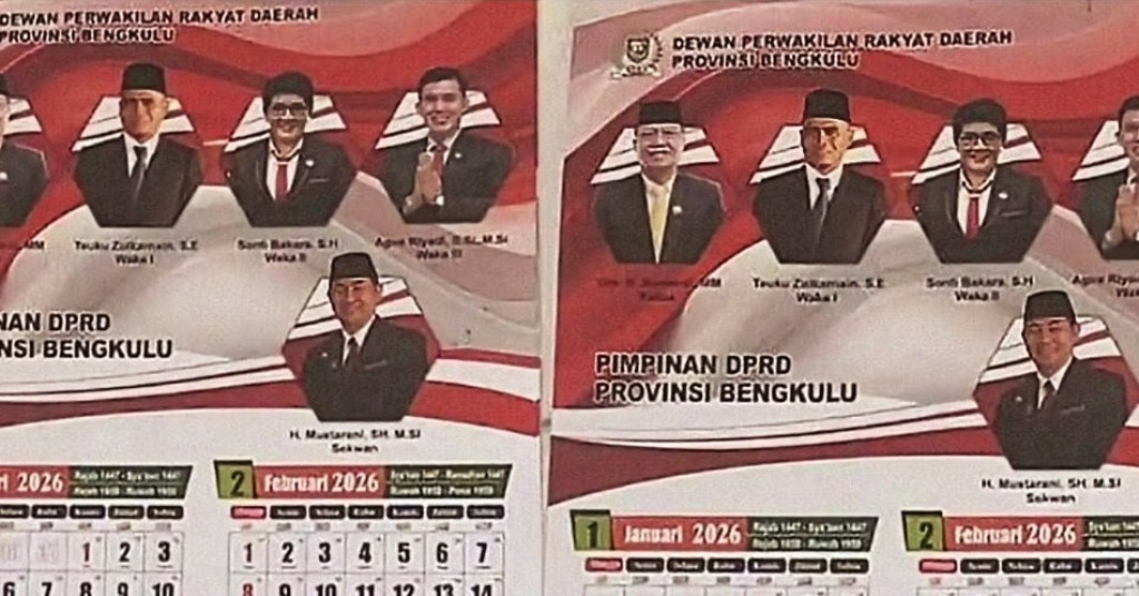 Anggaran Kalender DPRD Bengkulu Rp1,9 Miliar Tuai Sorotan Publik