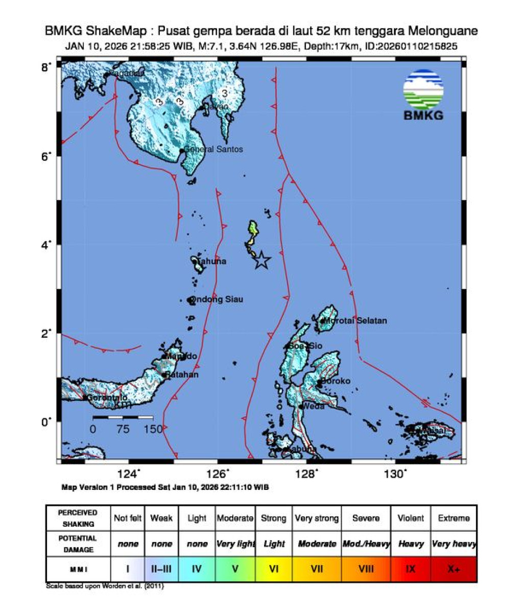 Gempa Kuat Terjadi di Laut Talaud, Warga Sempat Panik