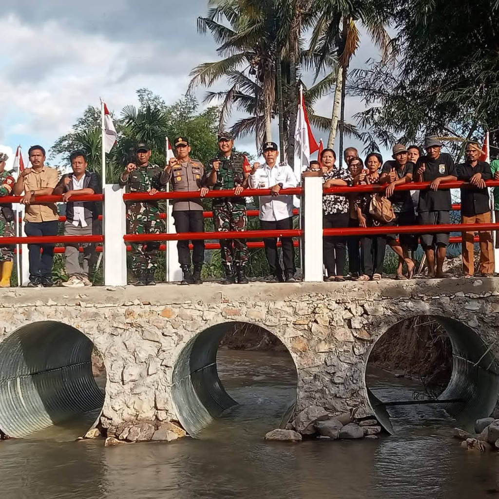 Jembatan Bantuan TNI Rampung 6 Hari, Urat Nadi Ekonomi Warga Janji Nauli Kembali Hidup