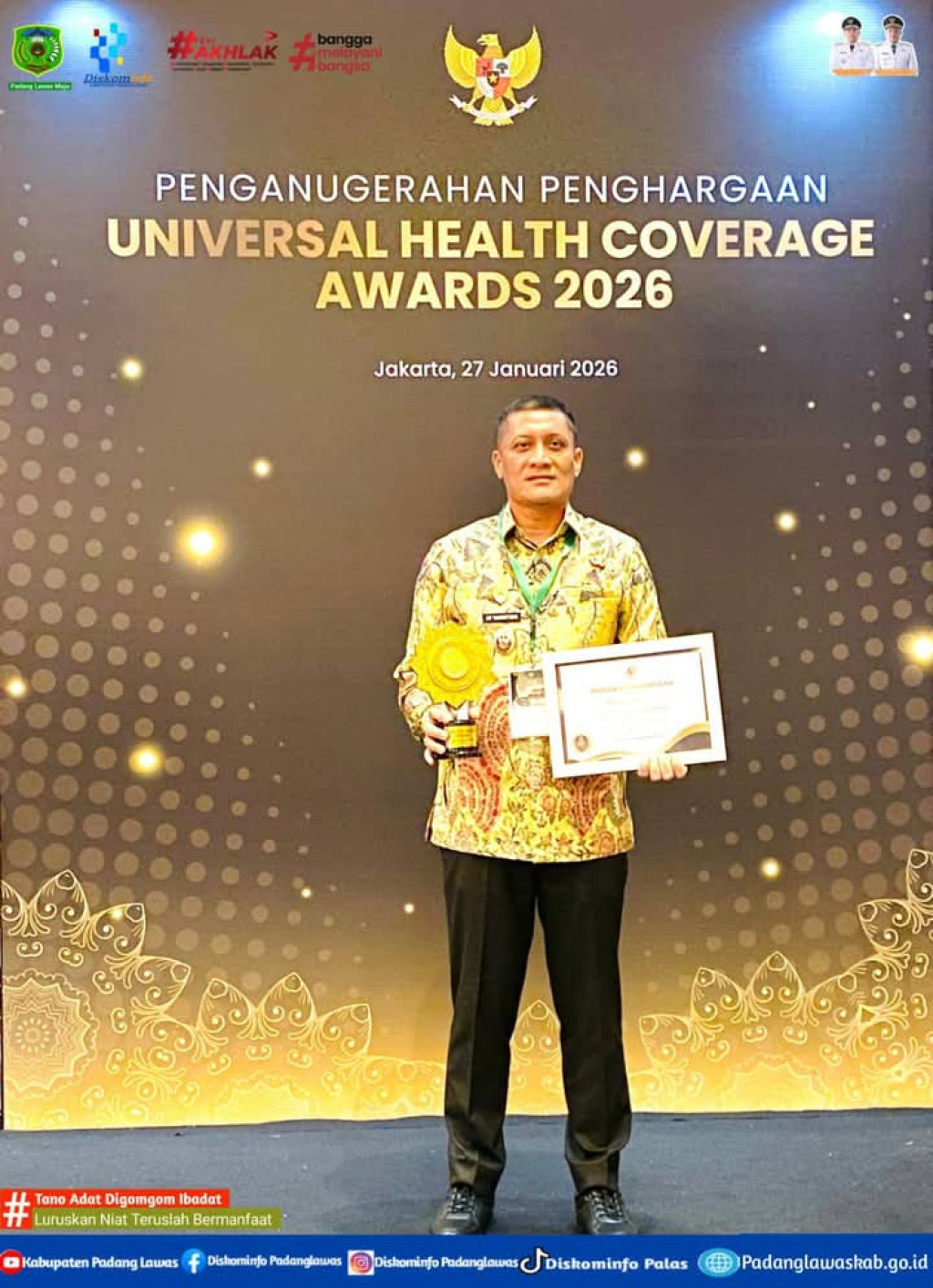 Kabupaten Palas Menerima Penghargaan Dari Universal Heart Coverage (UHC)