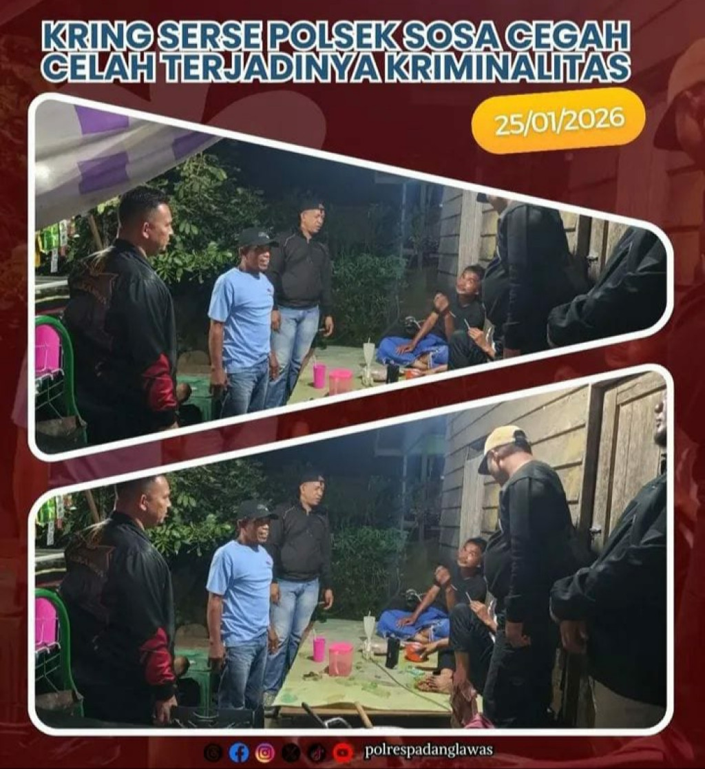 Kring Serse Polsek Sosa Kabupaten Palas Cegah Cela Terjadinya Kriminalitas