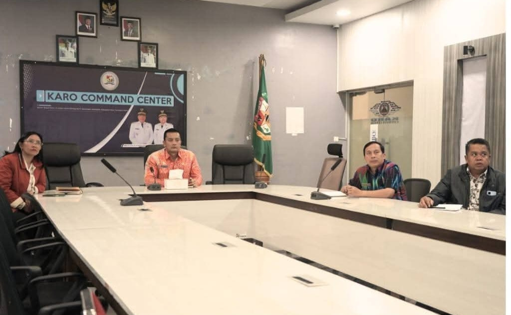 Pastikan Pengelolaan Keuangan Akuntabel, Pemkab Karo Ikuti Zoom Meeting Pusat dan Daerah Terkait TKD dan APBD