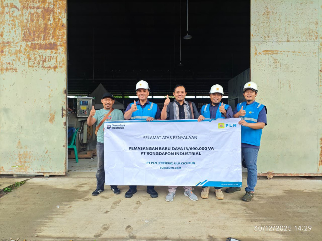 PLN UP3 Sukabumi Perkuat Pasokan Listrik Industri, Dukung Ekspansi PT Rongdafon Industrial