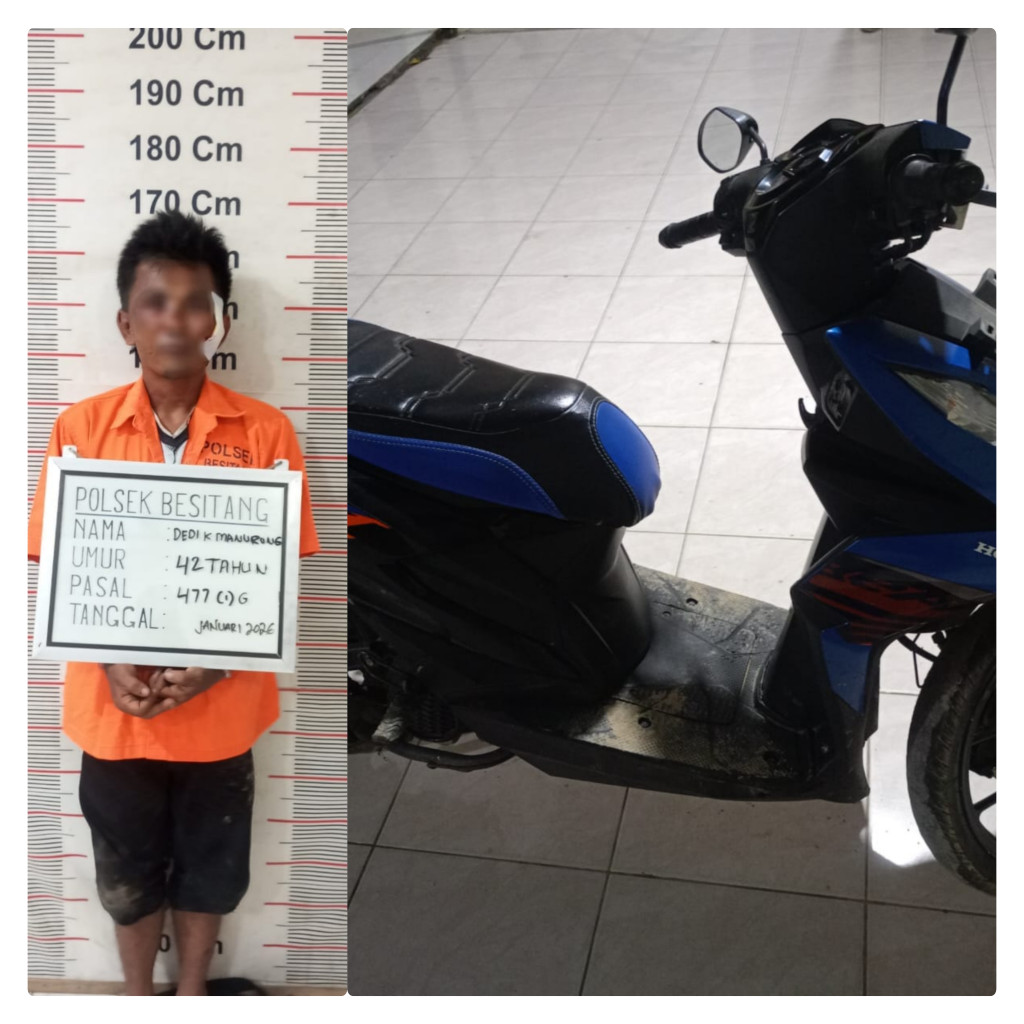 Polsek Besitang Amankan Pelaku Pencurian Sepeda Motor di Desa Halaban