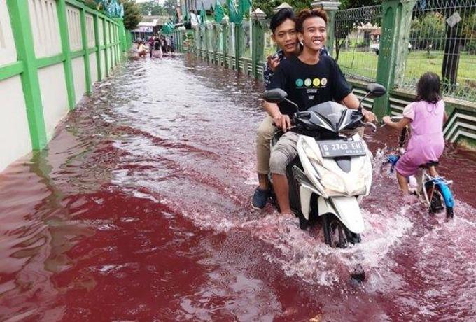 Geger Banjir Berwarna Merah di Pekalongan, Ini Faktanya