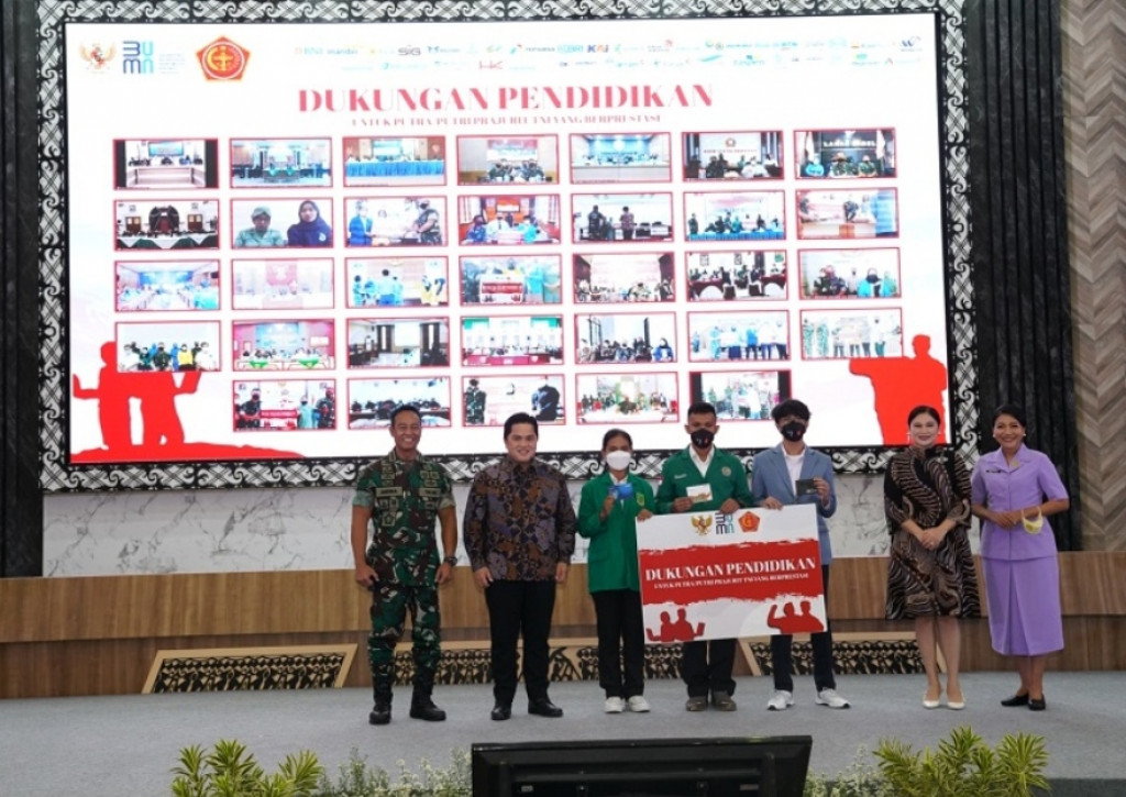 Menteri BUMN Beri Dukungan Pendidikan untuk Putra Putri Berprestasi Anggota TNI di 34 Provinsi RI