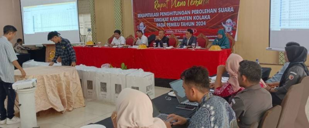 KPU Kolaka Sultra Gelar Rapat Pleno Rekapitulasi Suara Pemilu 2024