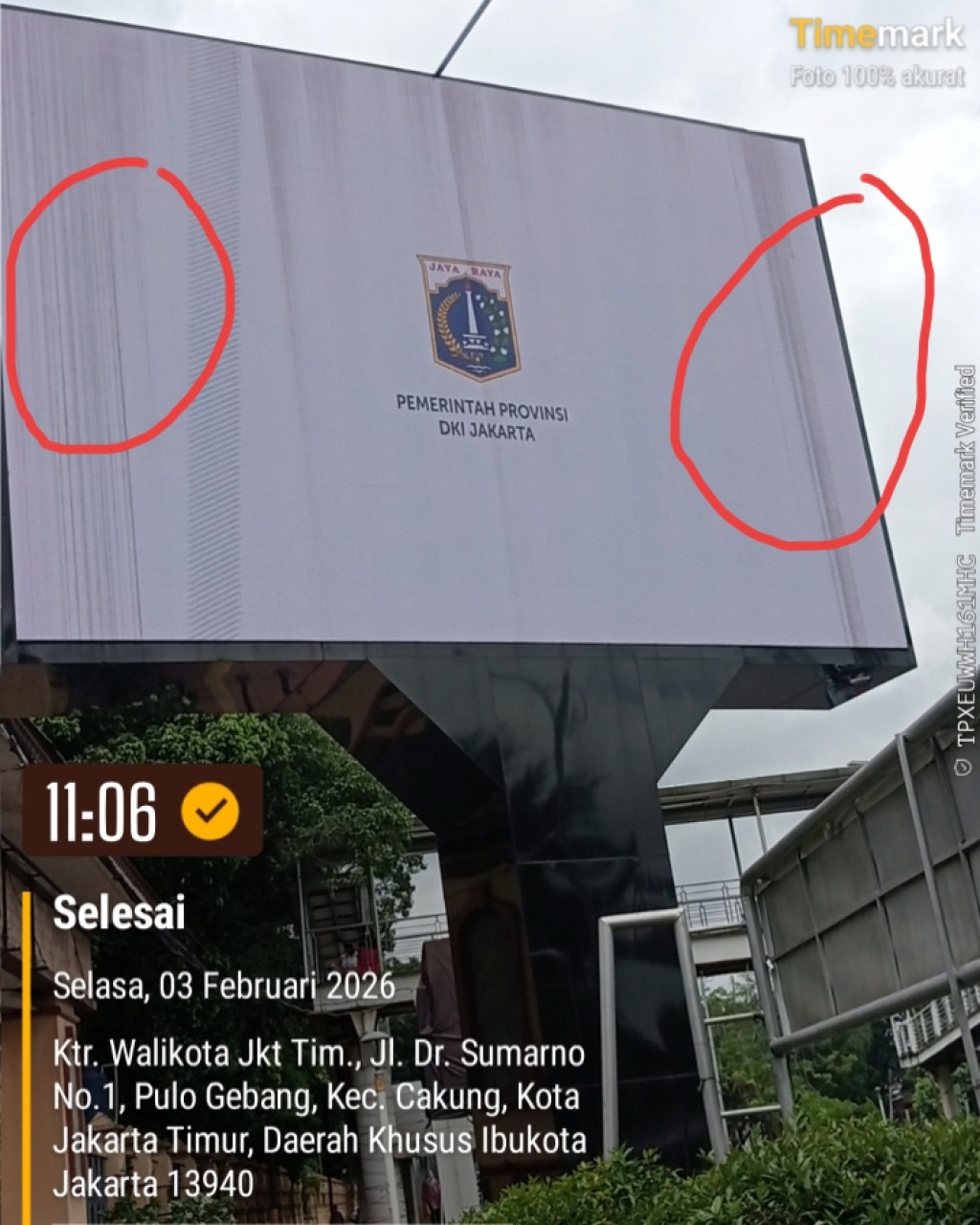 Baru Seumur Jagung, Kondisi Videotron Outdoor Kantor Wali Kota Jakarta Timur Memprihatinkan