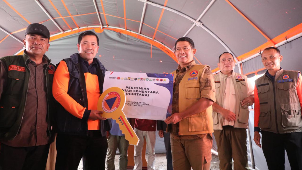 BNPB Serahkan 252 Huntara untuk Warga Terdampak Bencana di Aceh Tengah