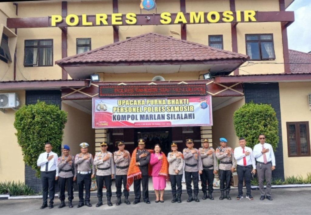 Di Kegiatan Purna Bhakt Anggota Polri, Kapolres Samosir Sampaikan Tetap Berdoa dan Tetap Sehat Hingga Pensiun