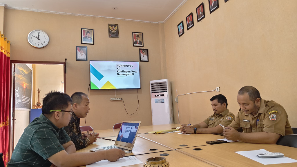 Dinas Parekrafbudpora dan KONI Kota Gunungsitoli Rakor Persiapan Hadapi Ajang Porprovsu 2026