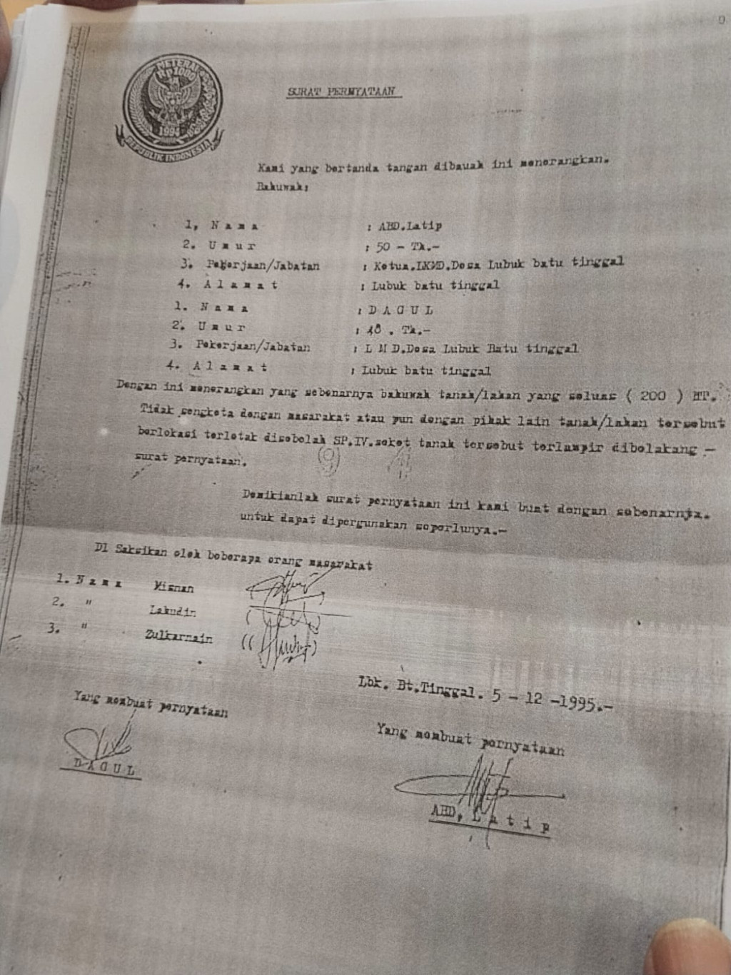 Klaim SHM 2004 Dipertanyakan, Eks Kades Beberkan Kebijakan Pemukiman Tahun 90-an ‎