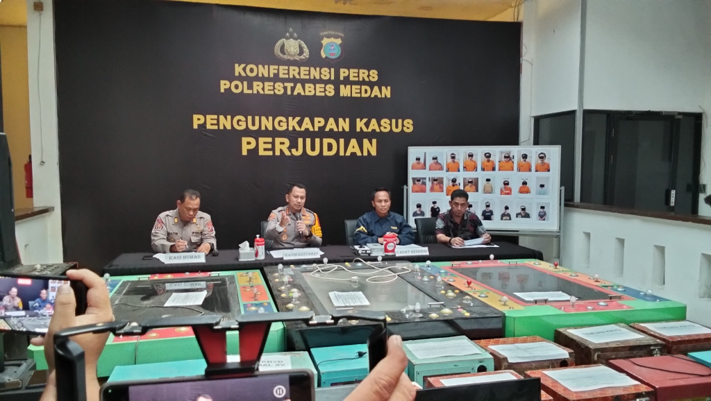 Polrestabes Medan Ungkap Kasus Perjudian, 62 Tersangka Diamankan