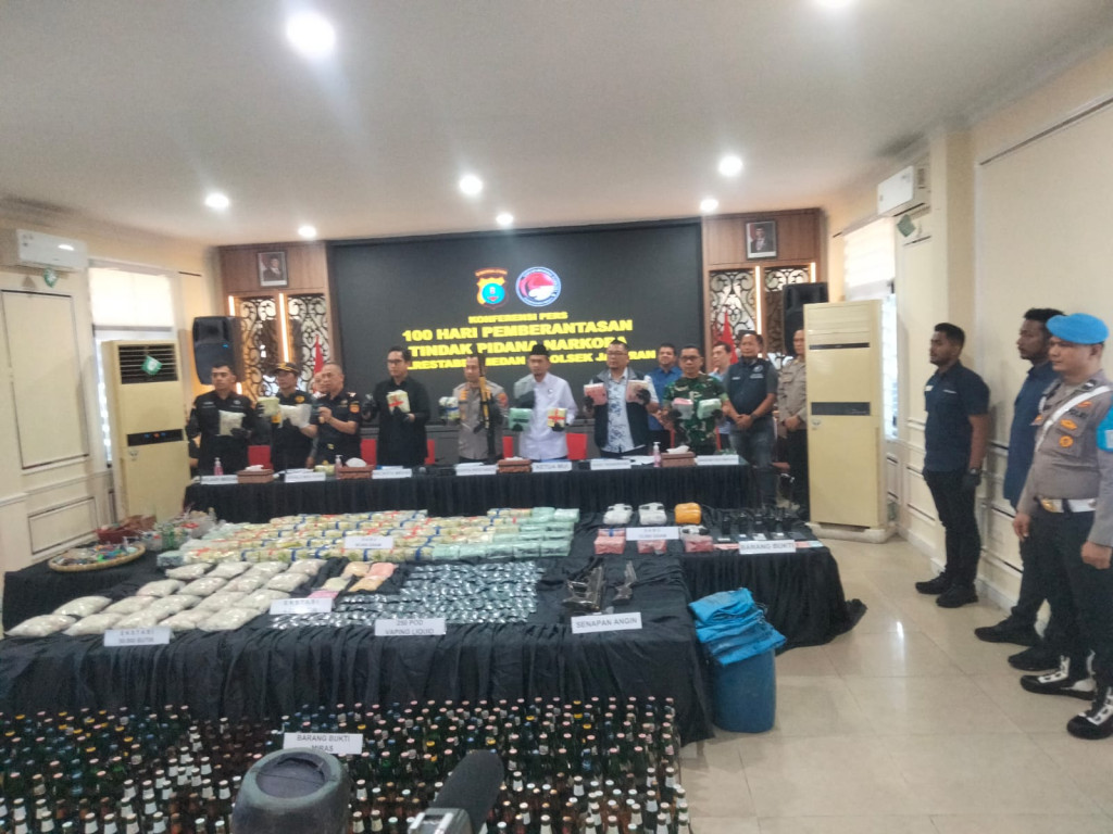 Selama 100 Hari Pemberantasan Narkoba, Polrestabes Medan Sita 156 Kg Sabu