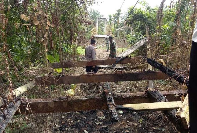 Jembatan Gantung di Aceh Utara Dibakar, Puluhan Besi Dicuri