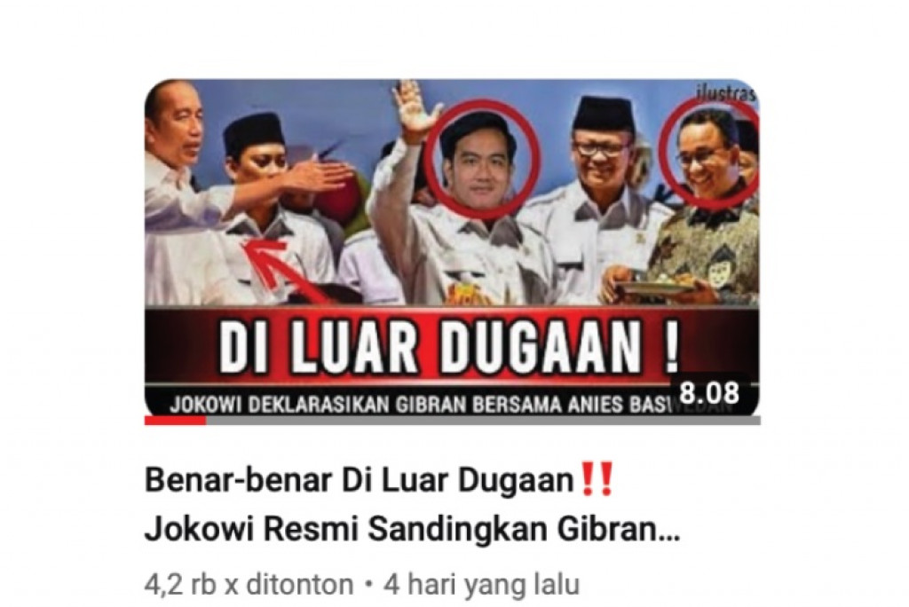 Berita Jokowi Resmi Deklarasikan Gibran dengan Anies Baswedan? Ternyata Hoaks