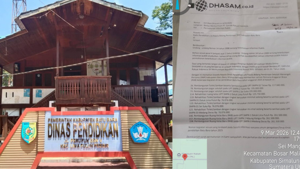 Dugaan Tertutupnya Informasi Anggaran Pendidikan, Media Layangkan Surat Resmi ke Dinas Pendidikan Kabupaten Batu Bara