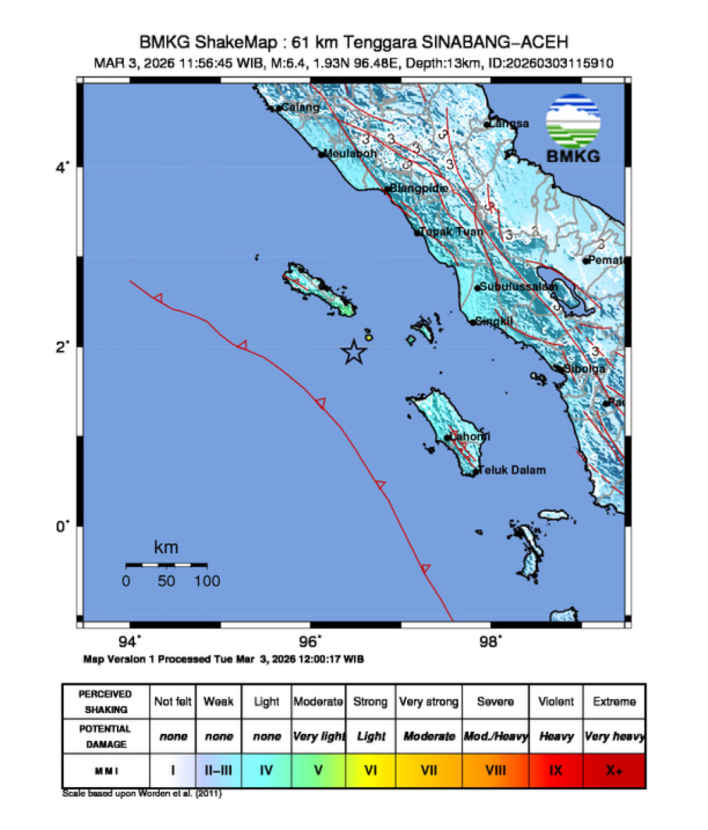 Gempa M 6,4 Guncang Aceh dan Sumut, Warga Sempat Panik Keluar Rumah