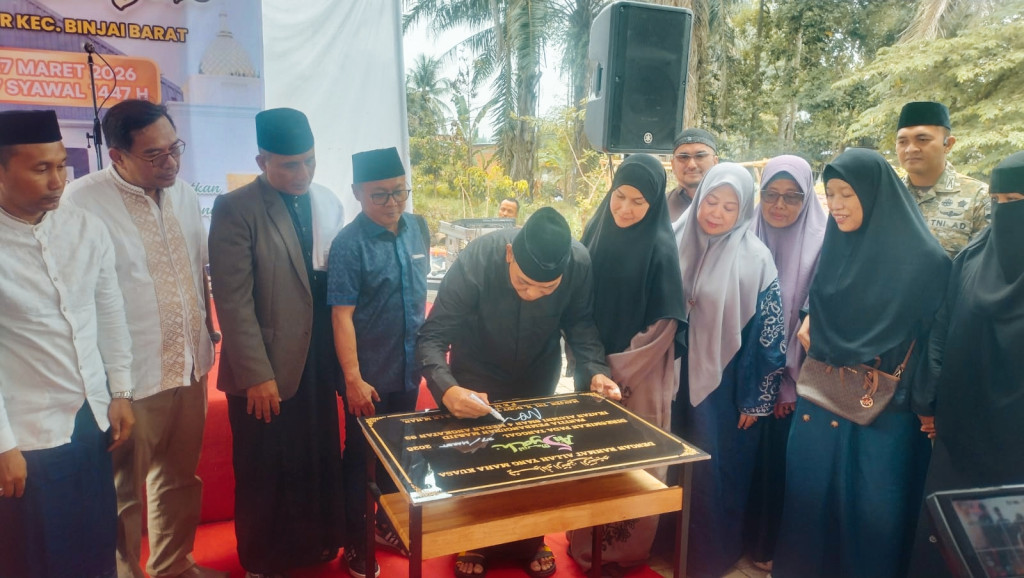 Ketua Ikasa "93" Resmikan Masjid Aisyah di Kecamatan Binjai Barat Kota Binjai Sumatera Utara
