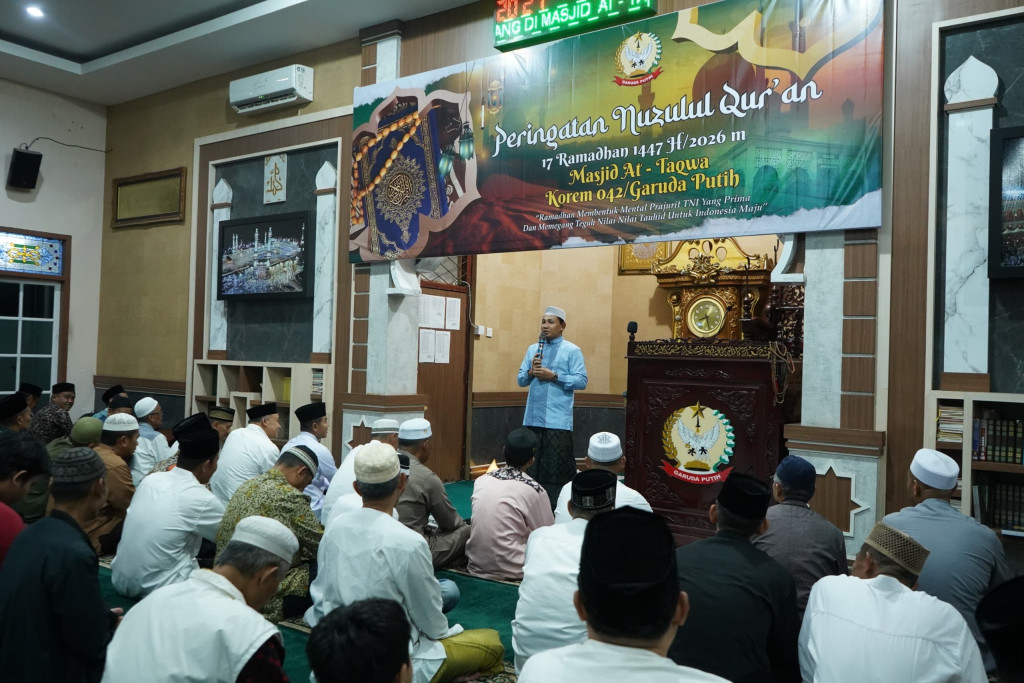 Peringatan Nuzulul Quran di Korem 042/Gapu, Momentum Membentuk Mental Prajurit yang Prima dan Berlandaskan Nilai Tauhid