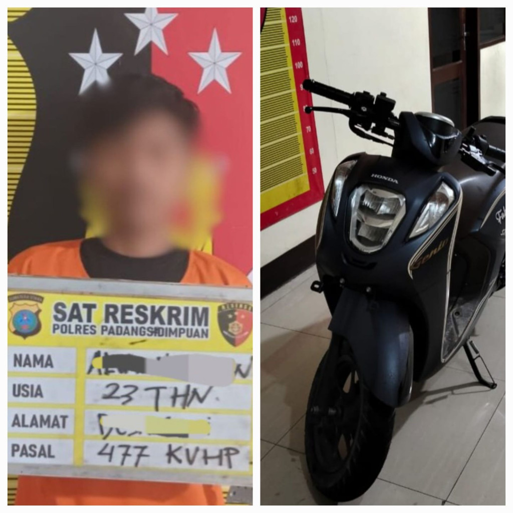 Polres Padangsidimpuan Tangkap Pelaku Curanmor, Motor Korban Berhasil Diamankan