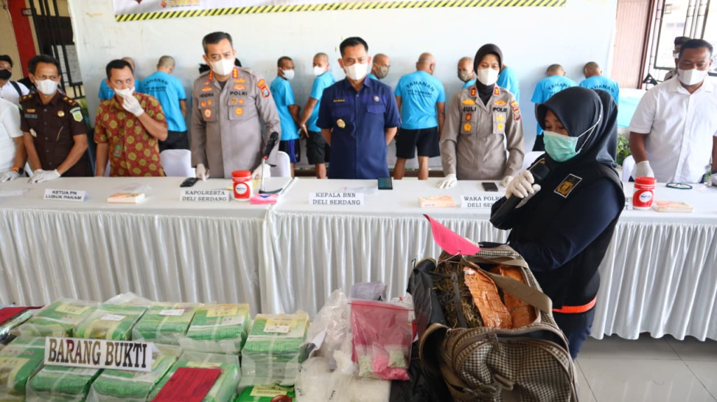 Polresta Deli Serdang Musnahkan Barang Bukti Narkoba SenilaiTujuh Milliar Lima Puluh Tujuh Juta Rupiah