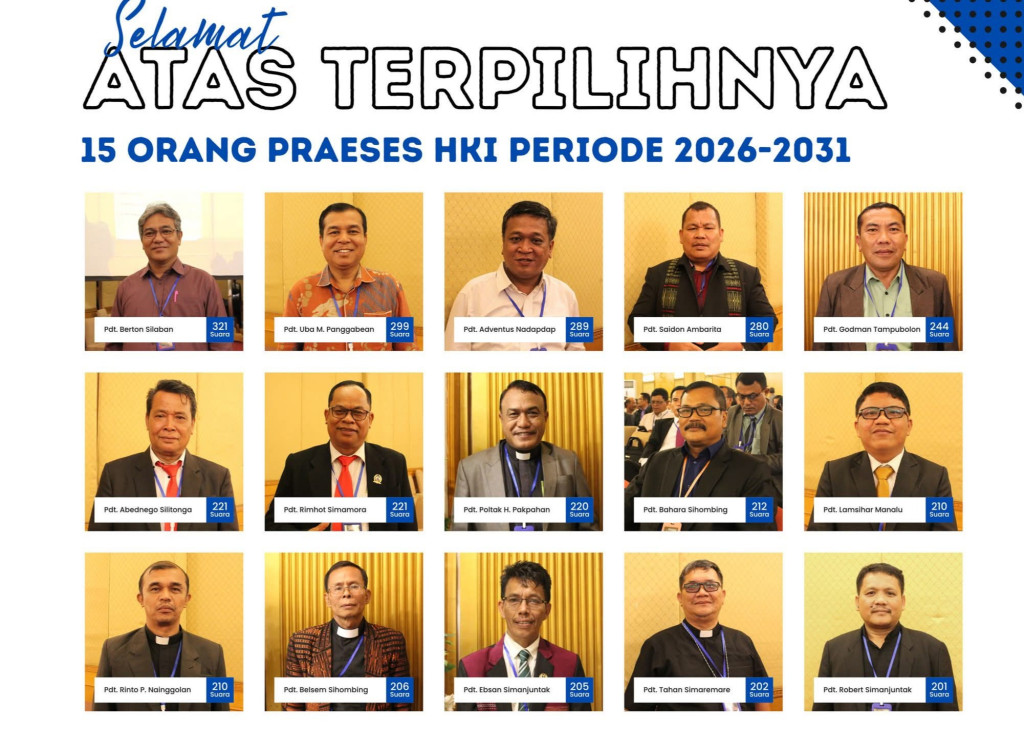 Sukses dan Damai Sinode HKI ke 65, Penuh Sukacita Terpilih15 Orang Praeses Periode 2026-2031
