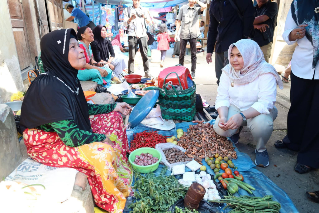 Wabup Madina Belanja Sembari Pantau Harga di Pasar Laru Tambangan