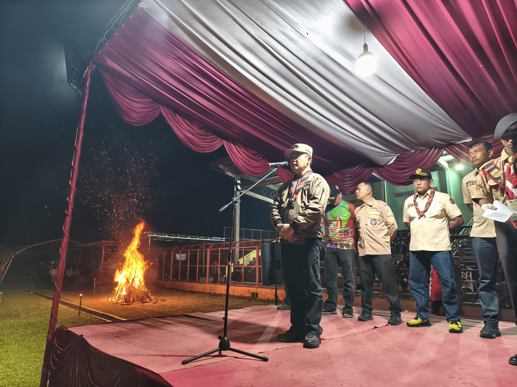 Api Unggun Jambore Cabang X, Kwarcab Kota Binjai Gaungkan Semangat Persatuan