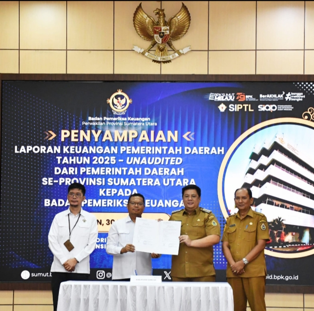 Bupati Samosir Sampaikan LKPD 2025 ke BPK Sumut