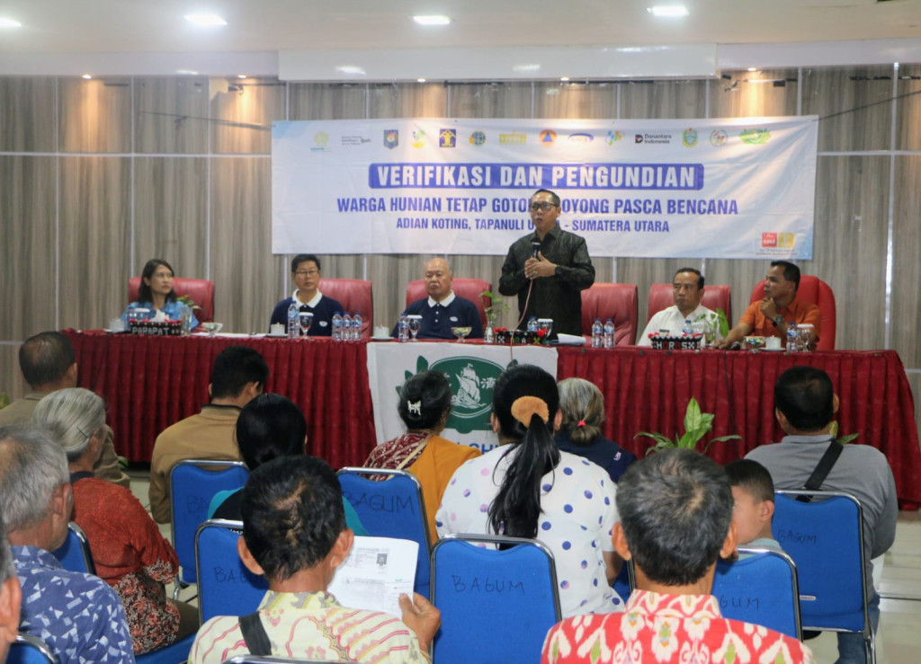 Bupati Tapanuli Utara Pimpin Verifikasi dan Pengundian 70 Hunian Tetap Pascabencana di Adiankoting