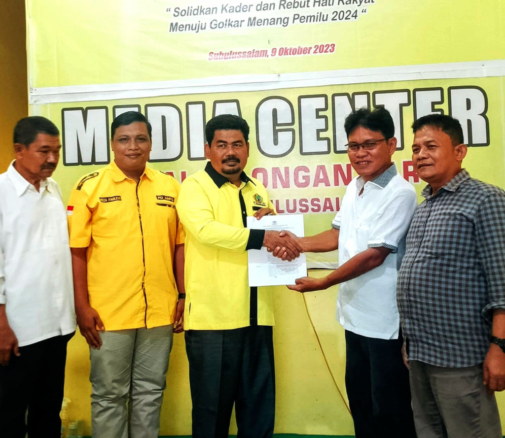 DPD ( dua ) Partai Golkar Subulussalam tunjuk PLT ketua dan sekretaris AMPG, perkuat konsolidasi dan kaderisasi generasi muda.