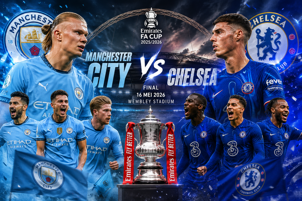 Final Piala FA 2026 Memanas, Manchester City dan Chelsea Incar Tambahan Gelar