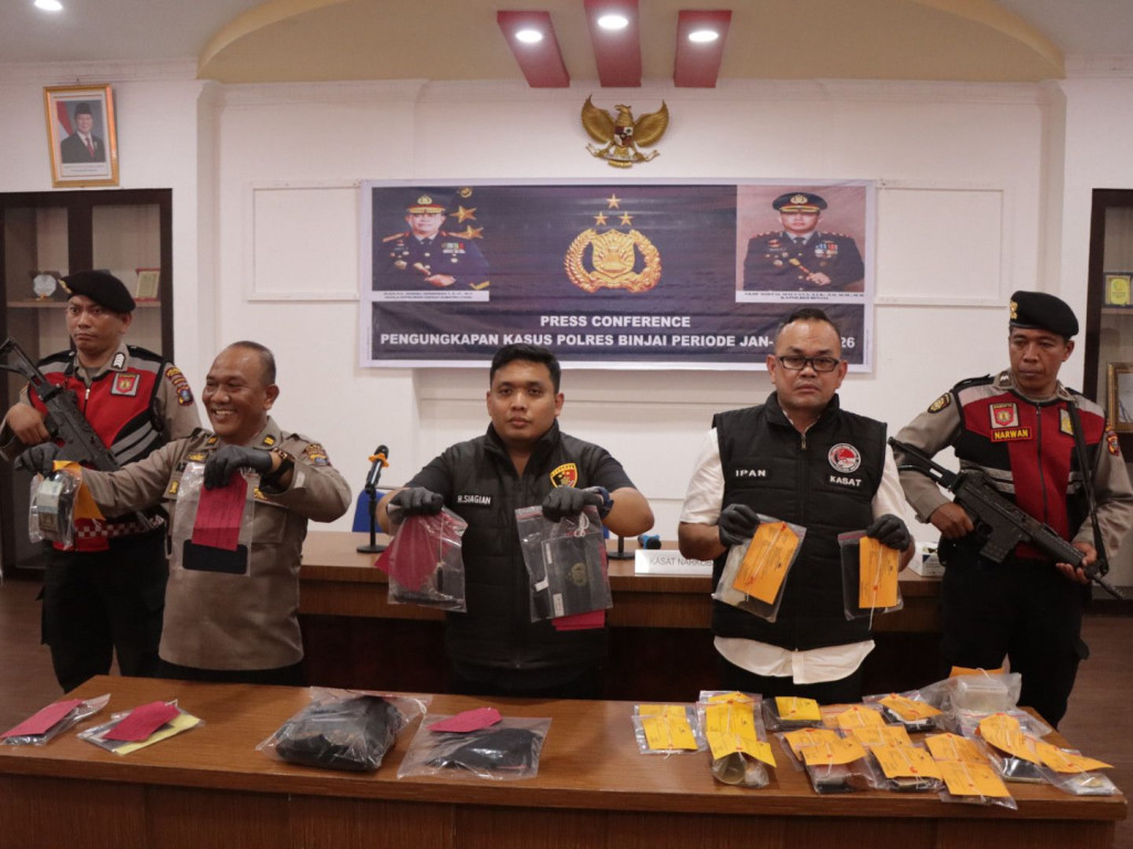 Polres Binjai Rilis Ungkap Kasus Kurun Waktu Januari s/d April 2026