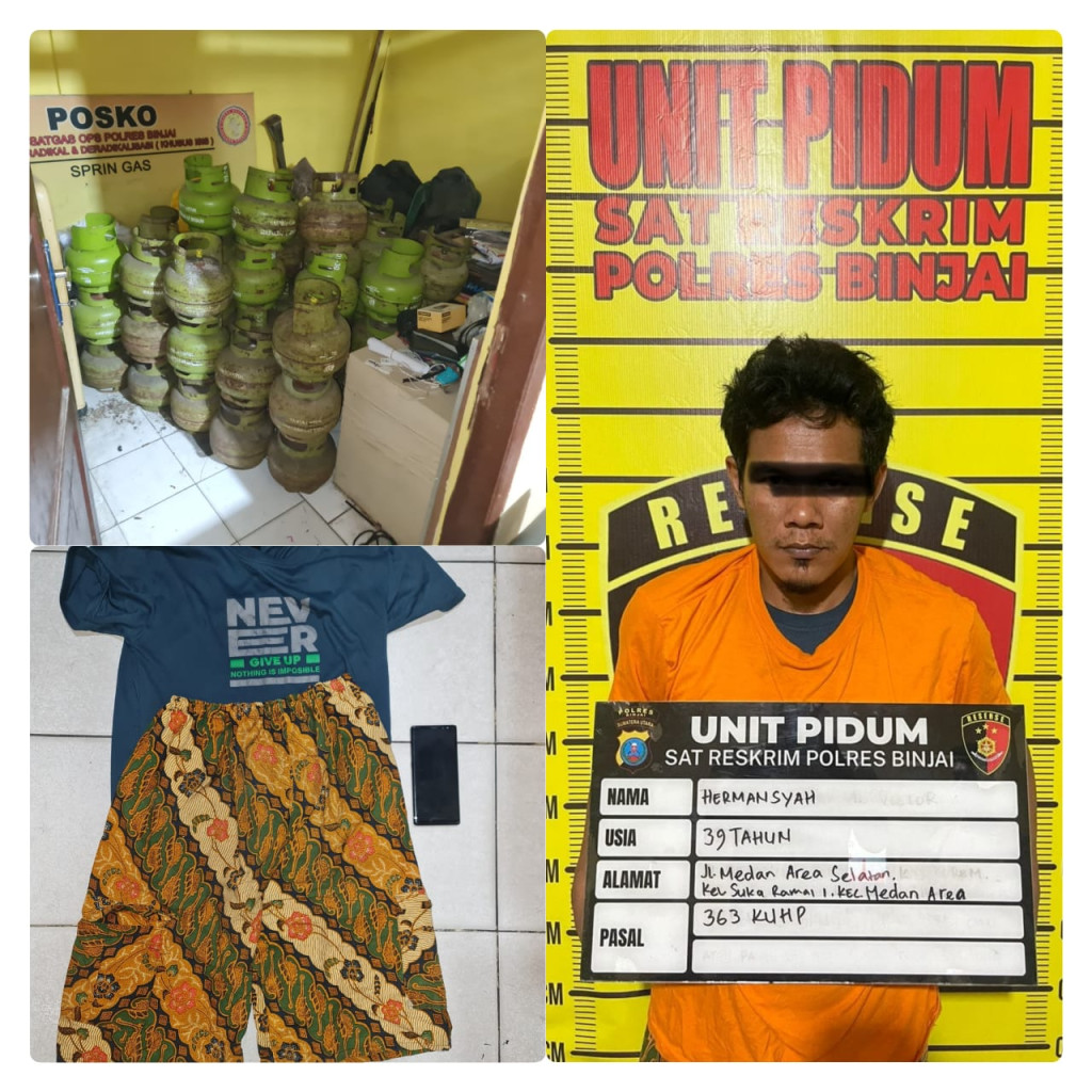 Polres Binjai Berhasil menangkap Pelaku pencurian tabung gas