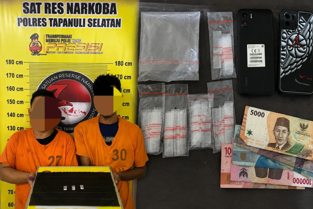 Antar Sabu Dibayar "Gratis Nyabu", Dua Pria Ditangkap Polres Tapsel