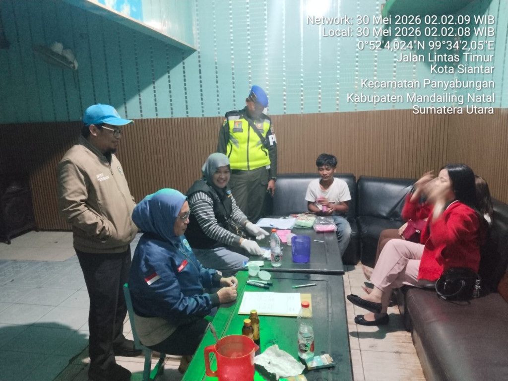 BNNK Madina Bersama Tim Gelar Operasi SABER BERSINAR Di sejumlah Hiburan Malam di Pusat Kota Panyabungan