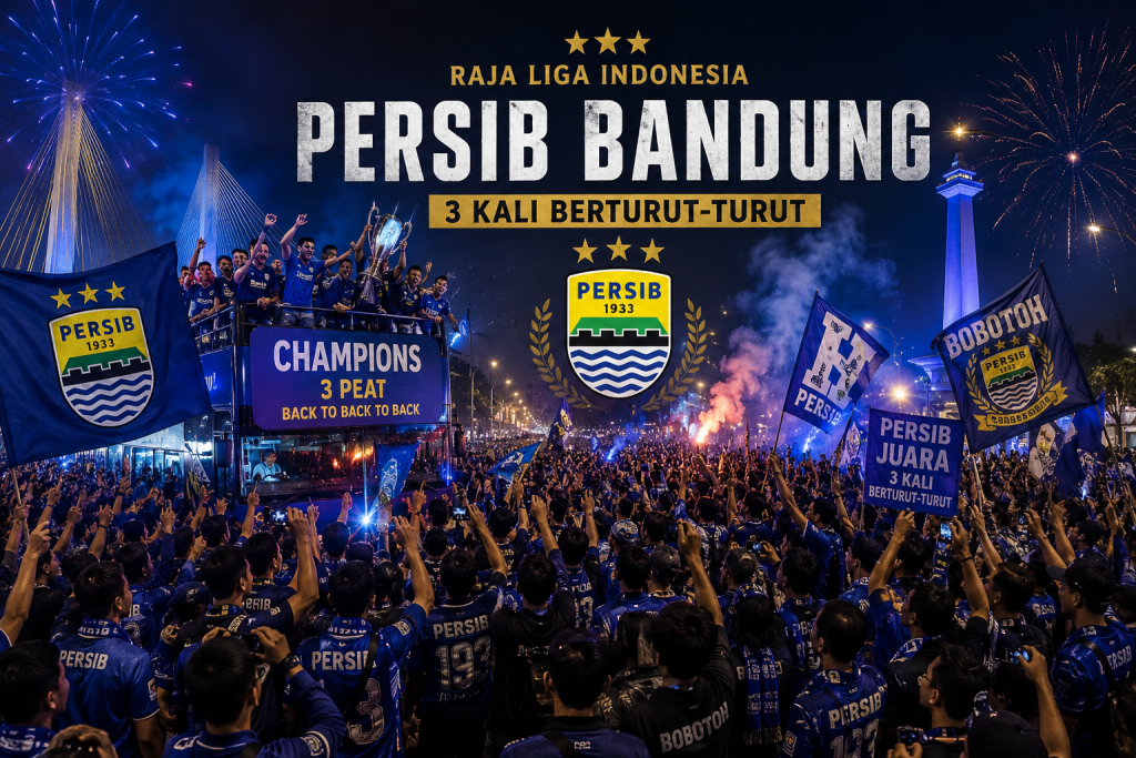 Bobotoh Berpesta, Persib Bandung Resmi Jadi Raja Liga Indonesia Tiga Kali Berturut-turut