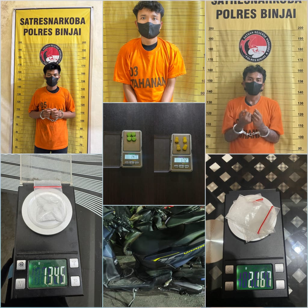 Dalam Sehari 3 Pengedar Narkoba Diamankan Polres Binjai Dari Lokasi  Berbeda