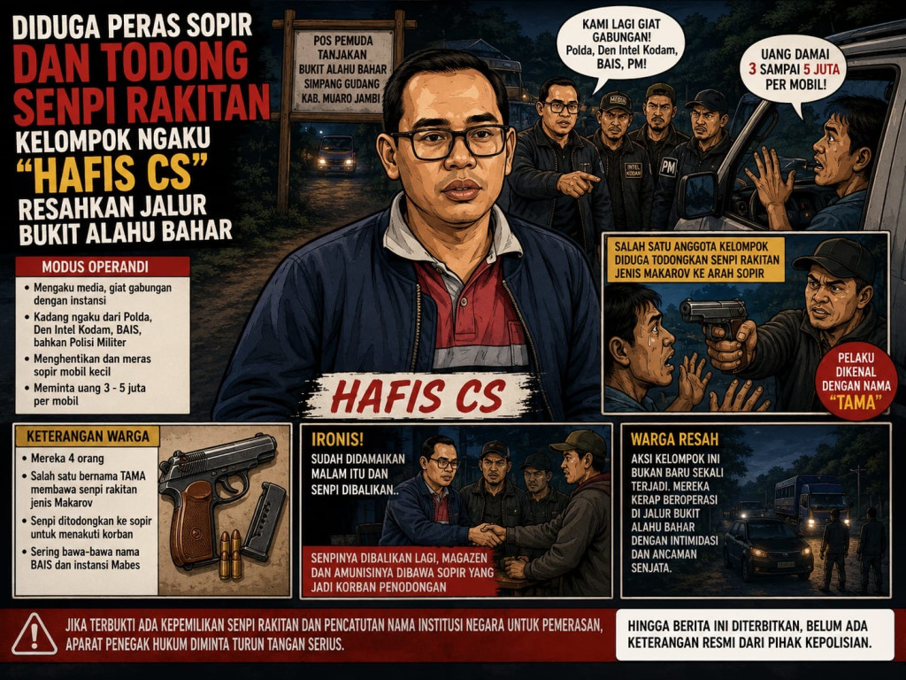 Diduga Peras Sopir dan Todong Senpi Rakitan, Kelompok Ngaku “Hafis CS” Resahkan Jalur Bukit Alahu Bahar