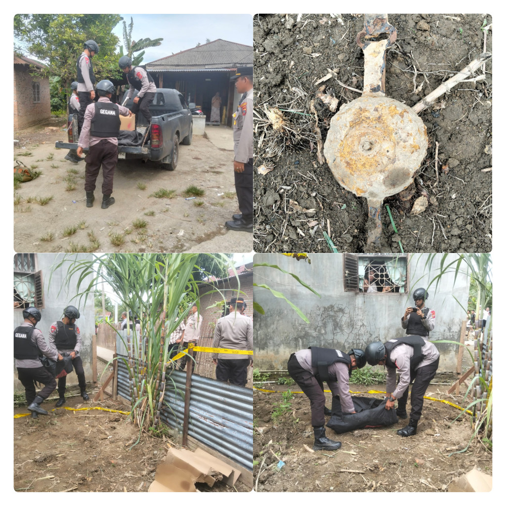 Gerak Cepat Polres Langkat Tangani Penemuan dan Disposal Ranjau Darat Peninggalan Perang di Tanjung Pura