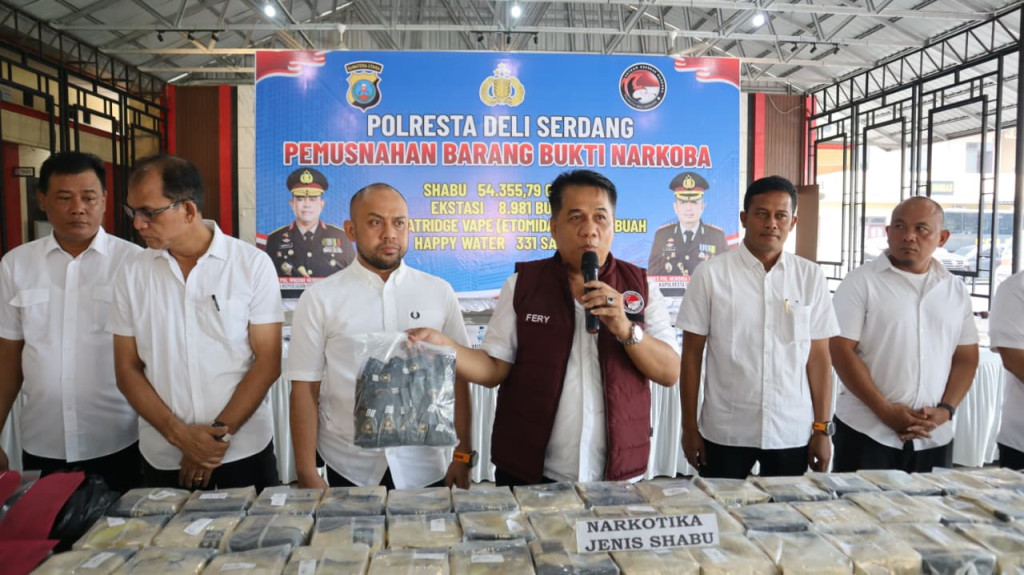 Musnahkan Puluhan Kilogram Narkotika, Polresta Deliserdang Selamatkan 398.437 Jiwa
