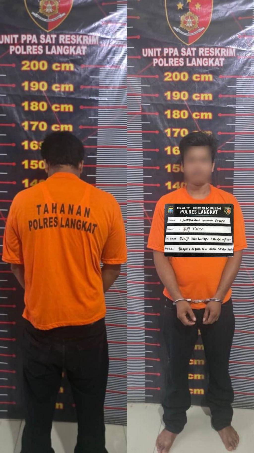 Sat Reskrim Polres Langkat Bergerak Cepat Amankan Pelaku Kekerasan Terhadap Anak Di Salapian