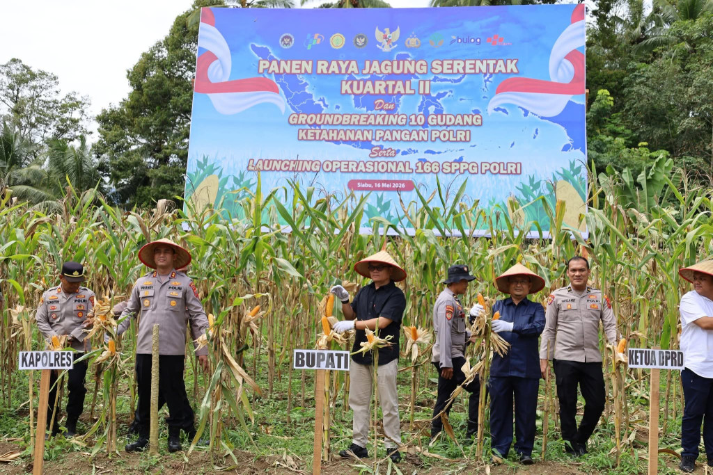 Sekda Madina Hadiri Panen Raya Jagung Serentak dan Launchng 4 SPPG Polres